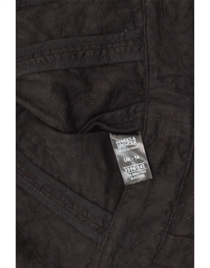 Jaqueta blazer feminina Marks & Spencer manga 3/4 Reino Unido 14 grande preta
