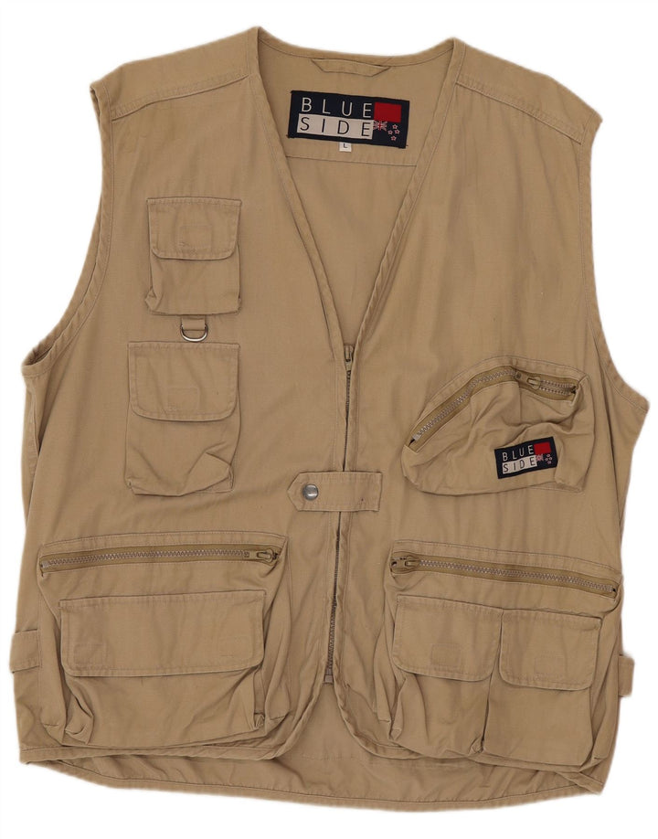 Colete utilitário masculino Blue Side UK 40 grande marrom