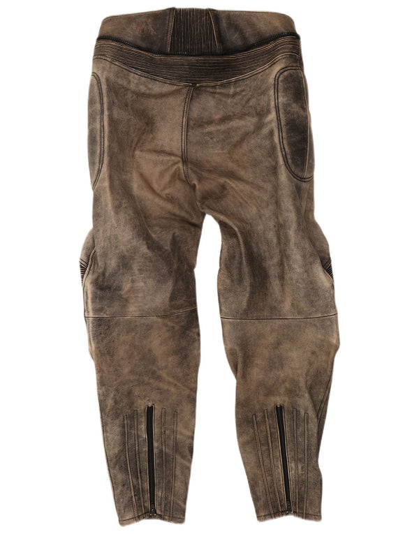 Calça masculina de motociclista MODEKA tamanho 58 3XL W36 L31 cinza tie dye couro