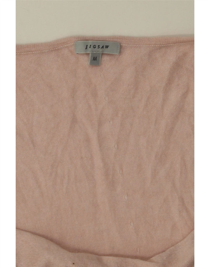 JIGSAW Womens Boat Neck Jumper Sweater UK 14 Medium Pink Polyamide Vintage Jigsaw and Second-Hand Jigsaw from Messina Hembry 