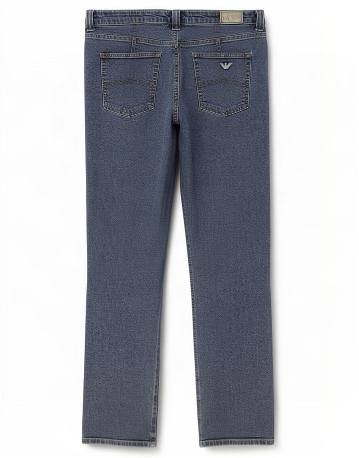 Calça jeans reta feminina Armani W33 L28 azul
