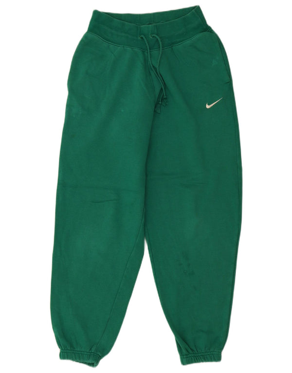 Nike Womens Tracksuit Calças Joggers UK 4 XS Verde Algodão