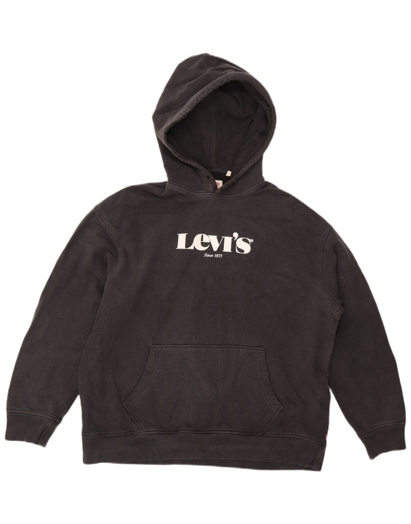 Moletom com capuz masculino Levi's Graphic Relaxed Fit grande algodão preto