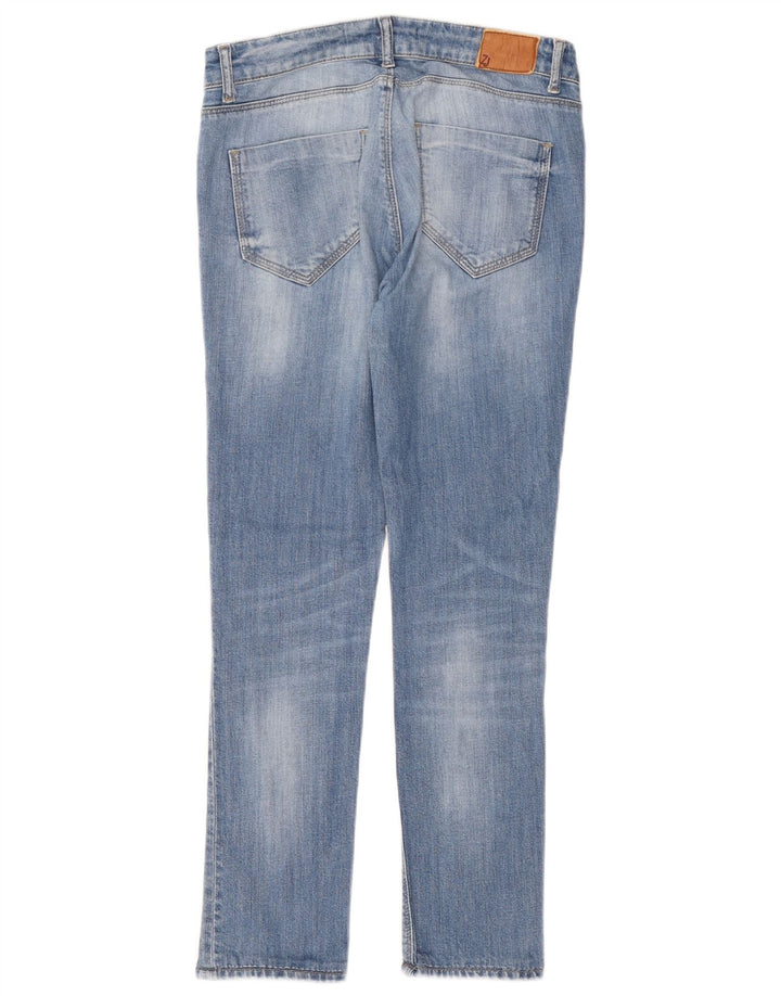 Zara Jeans Slim Feminino EU 40 Médio W30 L29 Azul Algodão
