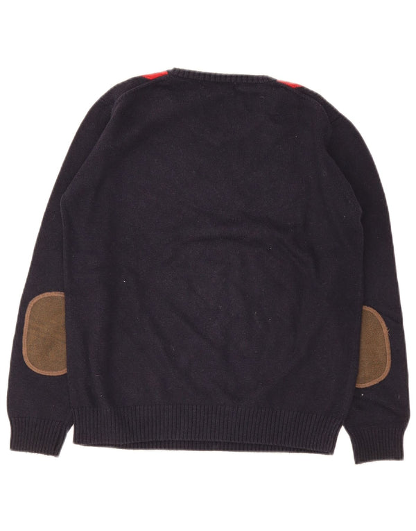 Suéter Zara Boys com gola redonda 11-12 anos Azul marinho Argyle/Diamante