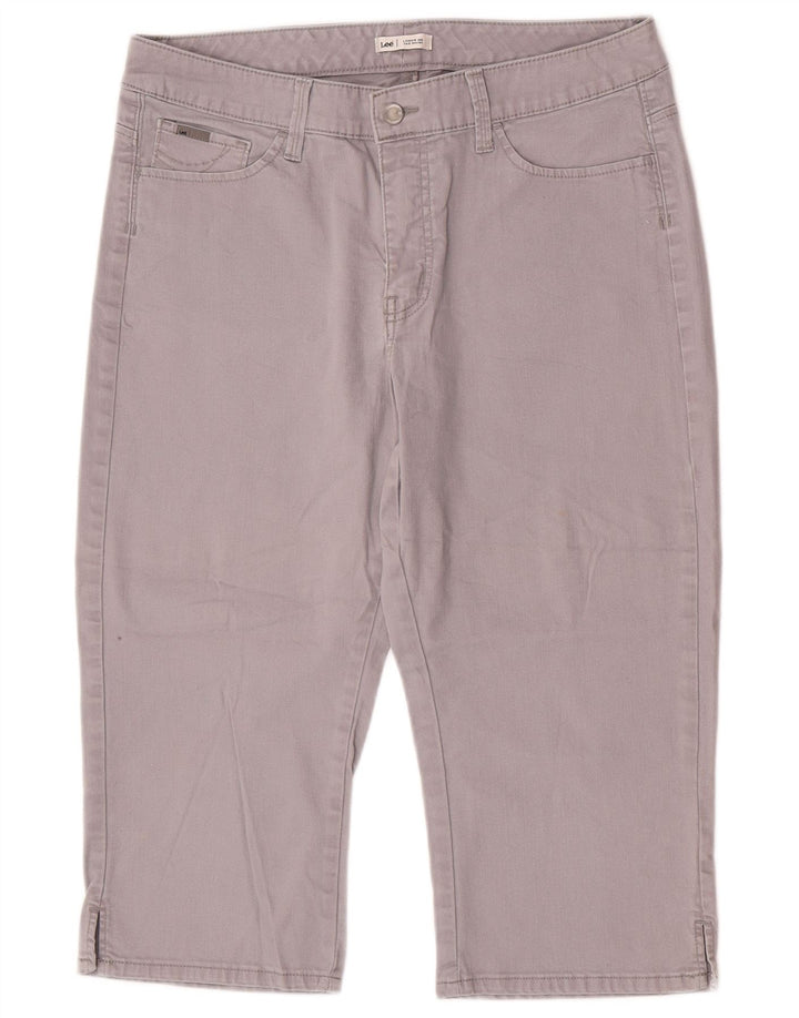 LEE Capri Jeans Feminino US 14 XL W34 L19 Algodão Cinza