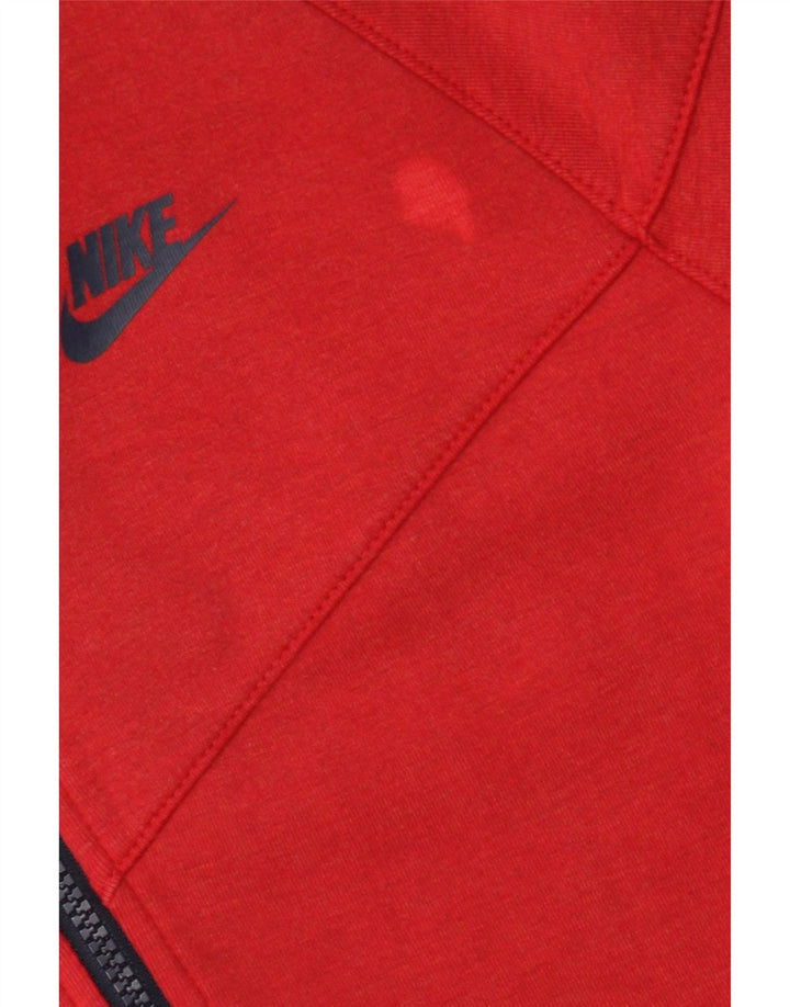 Suéter Nike masculino com capuz e zíper pequeno algodão vermelho