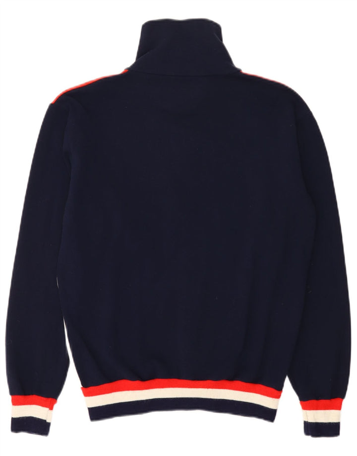 GRIFONI moletom masculino com zíper e gola jumper IT 48 pequeno bloco colorido azul marinho