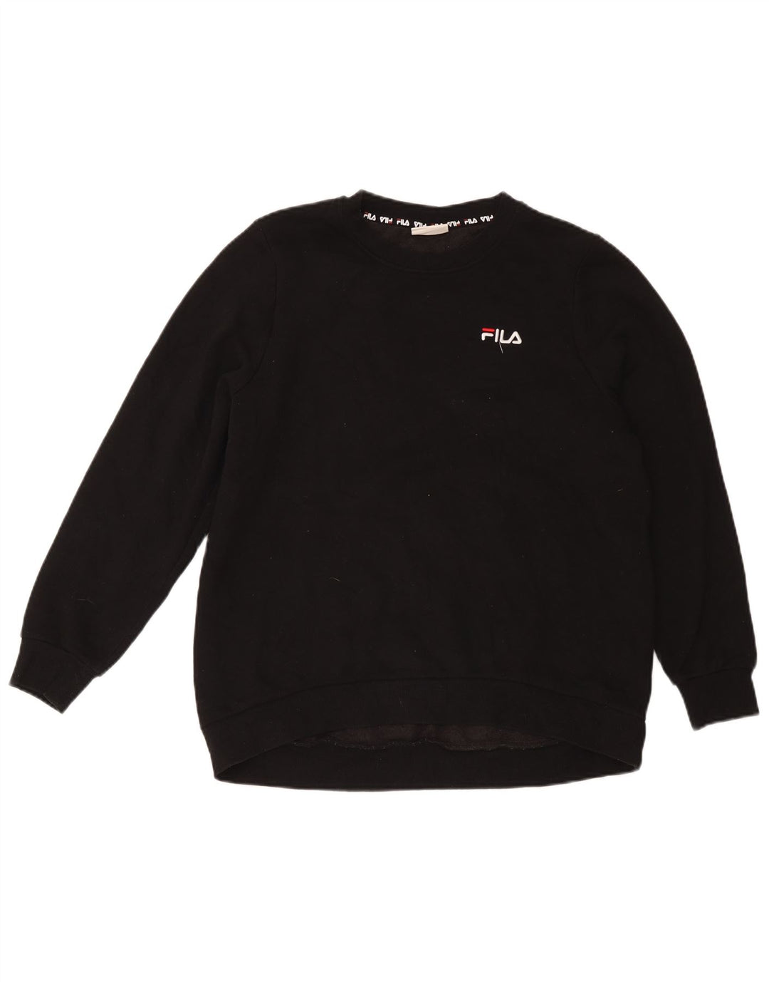 Fila moletom feminino jumper UK 14 grande algodão preto