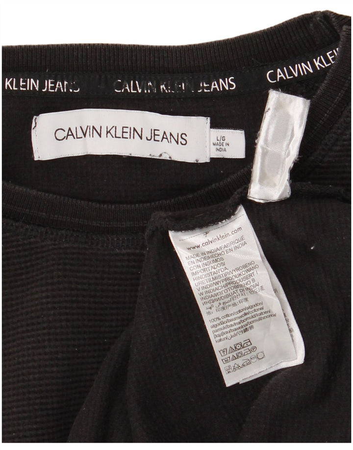 Calvin Klein Jeans Masculino Top Manga Longa Grande Algodão Preto