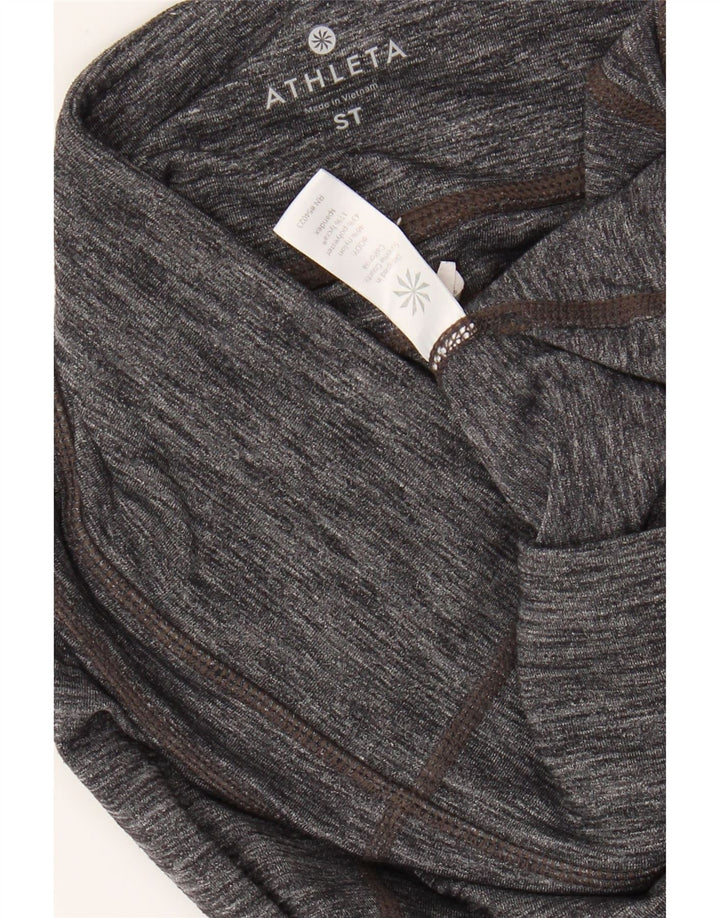 Leggings femininos ATHLETA Reino Unido 8 nylon manchado cinza pequeno