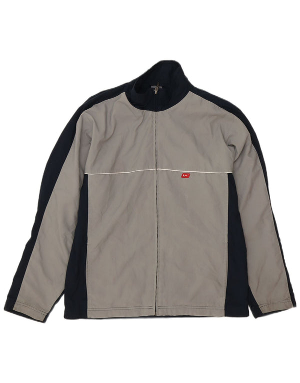 Nike Mens Tracksuit Top Jacket Pequeno Cinza Colorblock Poliéster