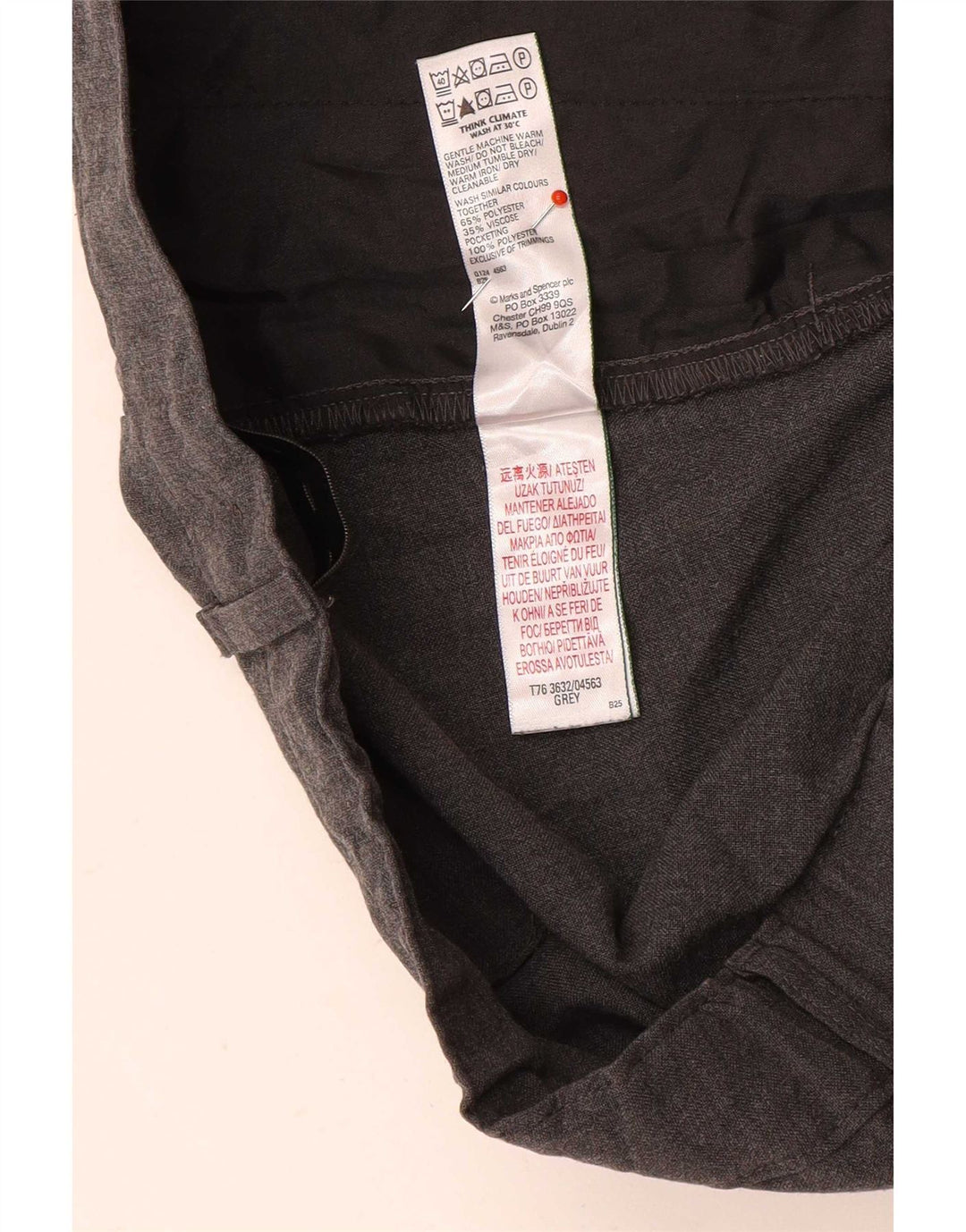 Calças Marks & Spencer Boys 15-16 Anos W36 L29 Cinza