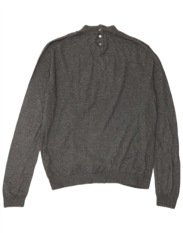 Suéter feminino Zara com gola tartaruga Reino Unido 14 cinza médio modal