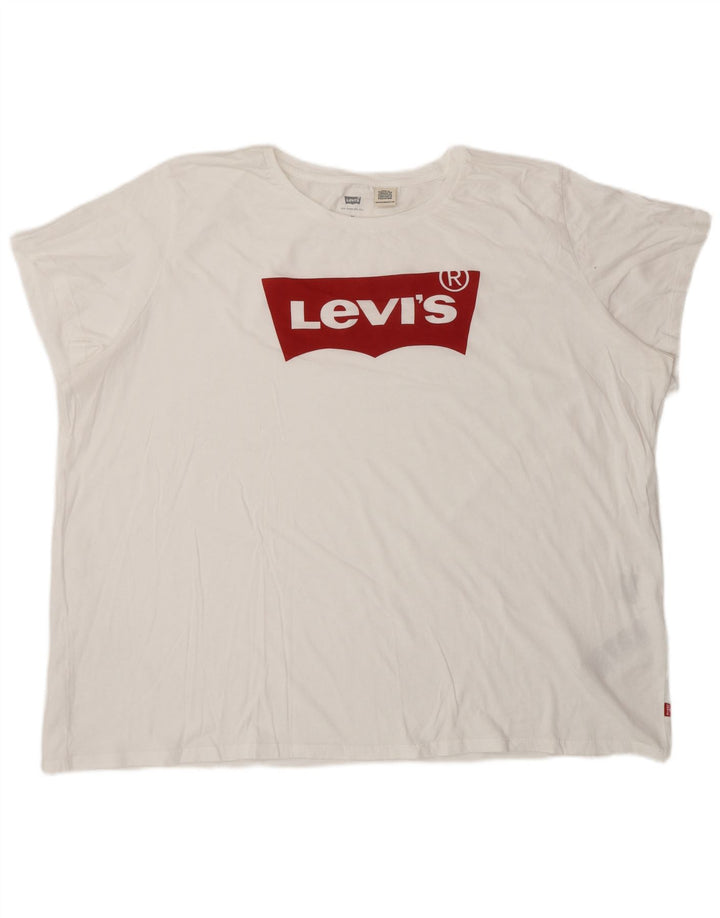 Camiseta gráfica masculina Levi's Top 3XL algodão branco