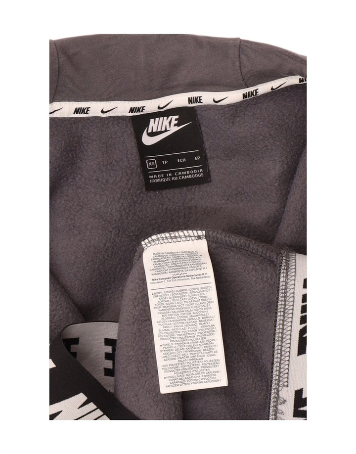 NIKE Mens Graphic Zip Hoodie Sweater XS Grey Cotton Vintage Nike and Second-Hand Nike from Messina Hembry 