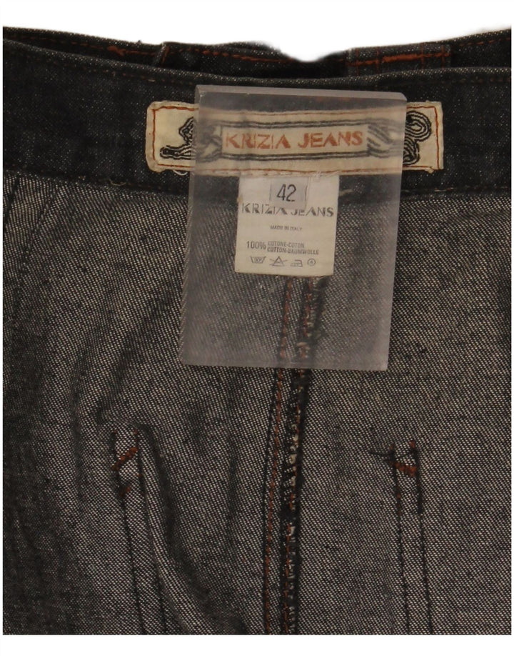 Saia jeans feminina Krizia W36 grande algodão cinza