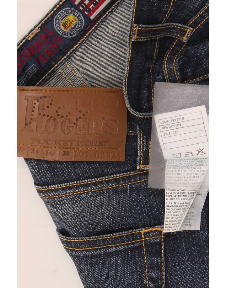 Calça jeans reta masculina Roy Rogers W34 L30 algodão azul