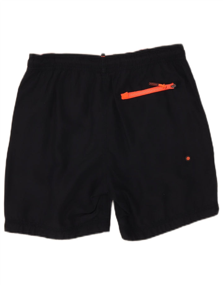 Shorts de natação femininos Superdry UK 10 poliéster azul marinho pequeno