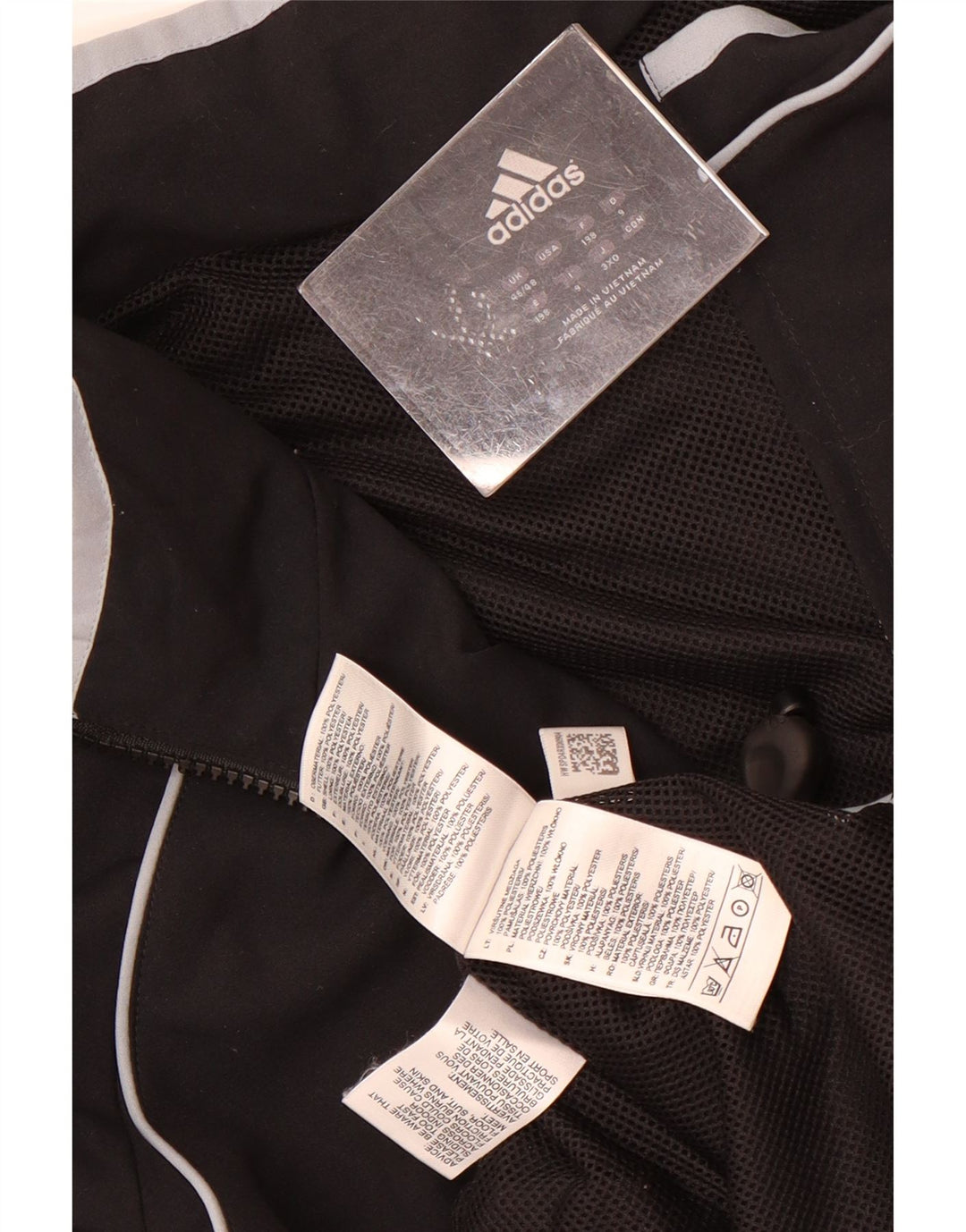 Adidas Mens Tracksuit Top Jacket UK 46/48 XL Preto Colorblock Poliéster