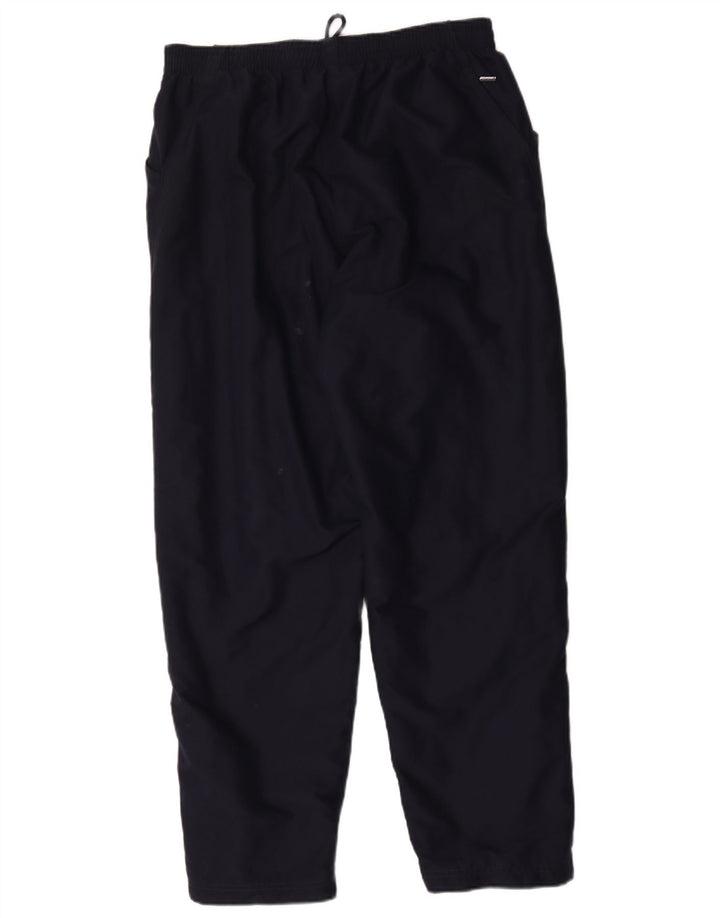 Calça de treino masculina Adidas UK 44/46 grande poliéster azul marinho