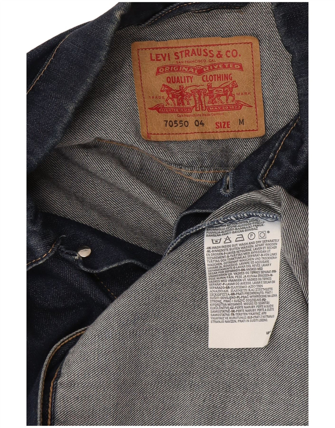 Jaqueta jeans masculina Levi's UK 38 algodão azul médio