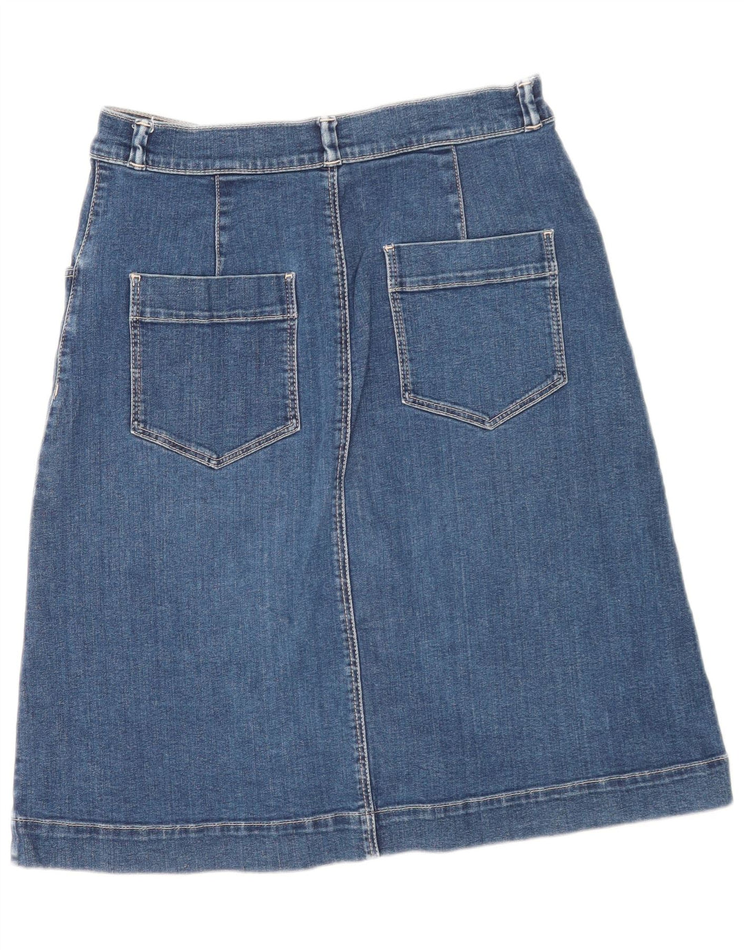 Saia jeans feminina Massimo Dutti EU 40 médio W30 algodão azul marinho