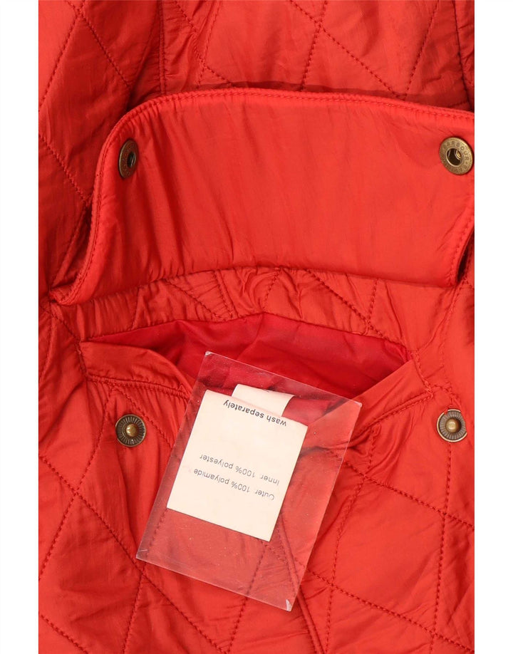 Jaqueta acolchoada feminina Barbour UK 16 grande poliamida vermelha