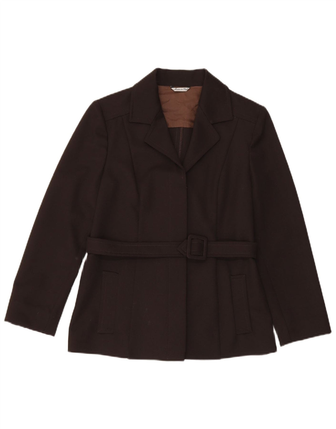 Jaqueta Blazer Feminina Vintage Reino Unido 12 Poliéster Marrom Médio