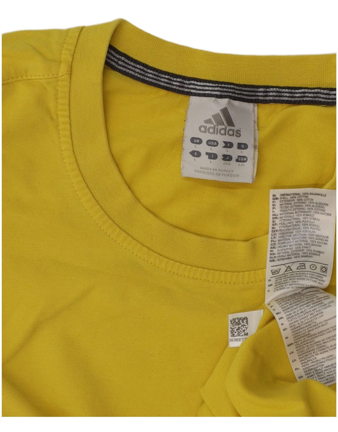 Camiseta masculina Adidas grande algodão amarelo