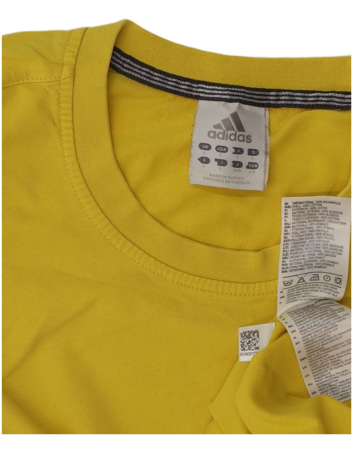 Camiseta masculina Adidas grande algodão amarelo