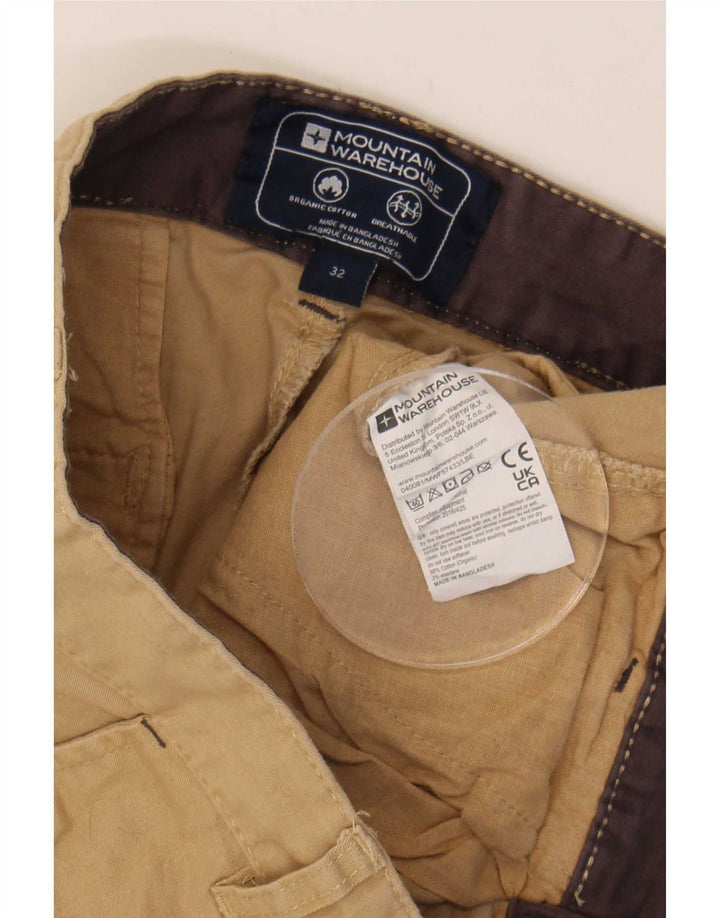 Mountain Warehouse Mens Chino Shorts W32 Algodão Bege Médio