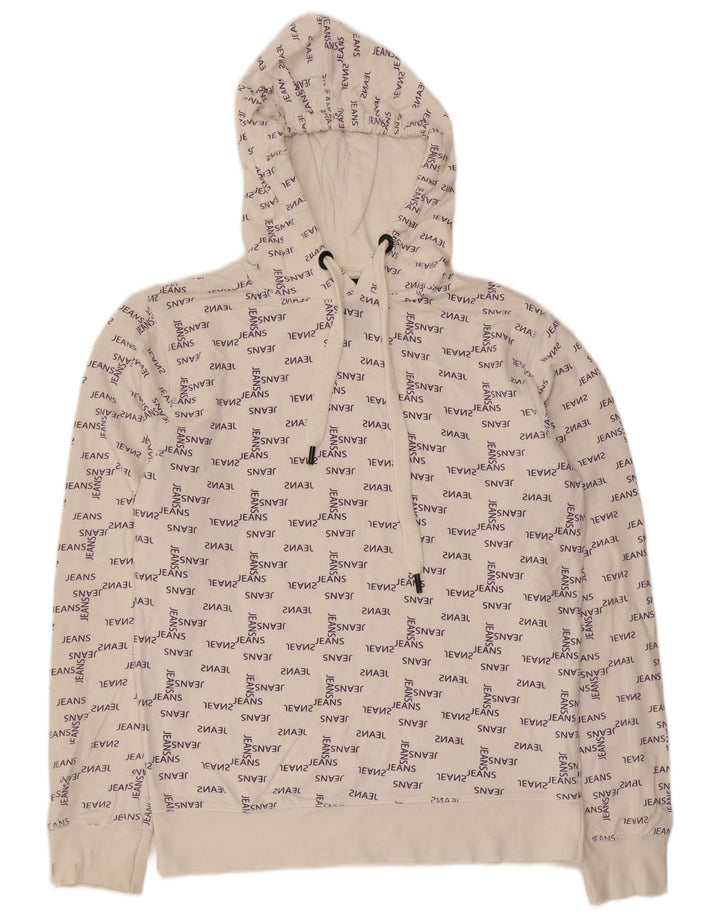 Jack & Jones moletom com capuz gráfico masculino médio algodão branco