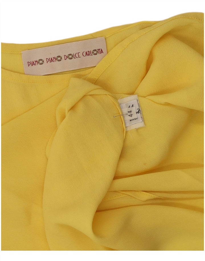 Top feminino vintage IT 44 acetato amarelo médio