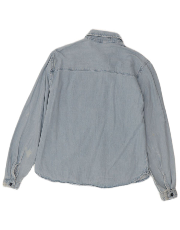 Camisa jeans feminina BENETTON 11-12 anos 2XL algodão azul