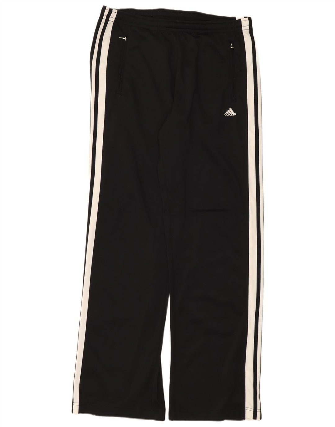 Calças de treino masculinas Adidas UK 42/44 poliéster preto grande