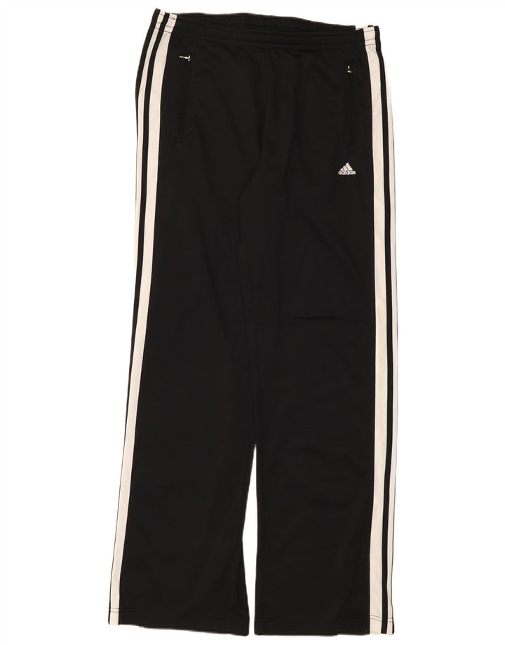 Calças de treino masculinas Adidas UK 42/44 poliéster preto grande