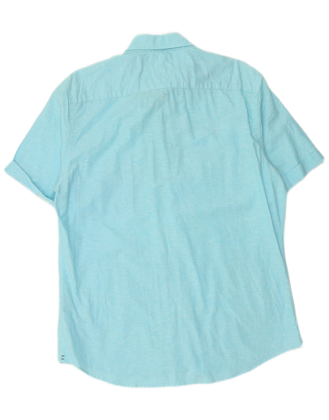 Camisa masculina de manga curta TOMMY HILFIGER grande linho azul