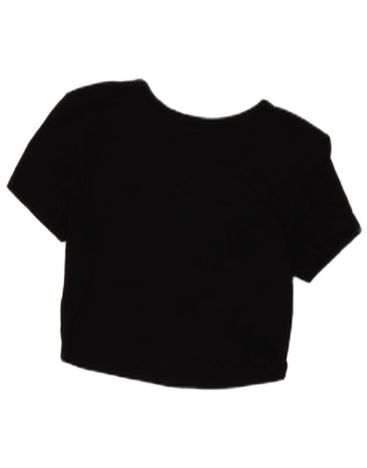 Camiseta Zara Feminina Crop Top UK 12 Médio Preto