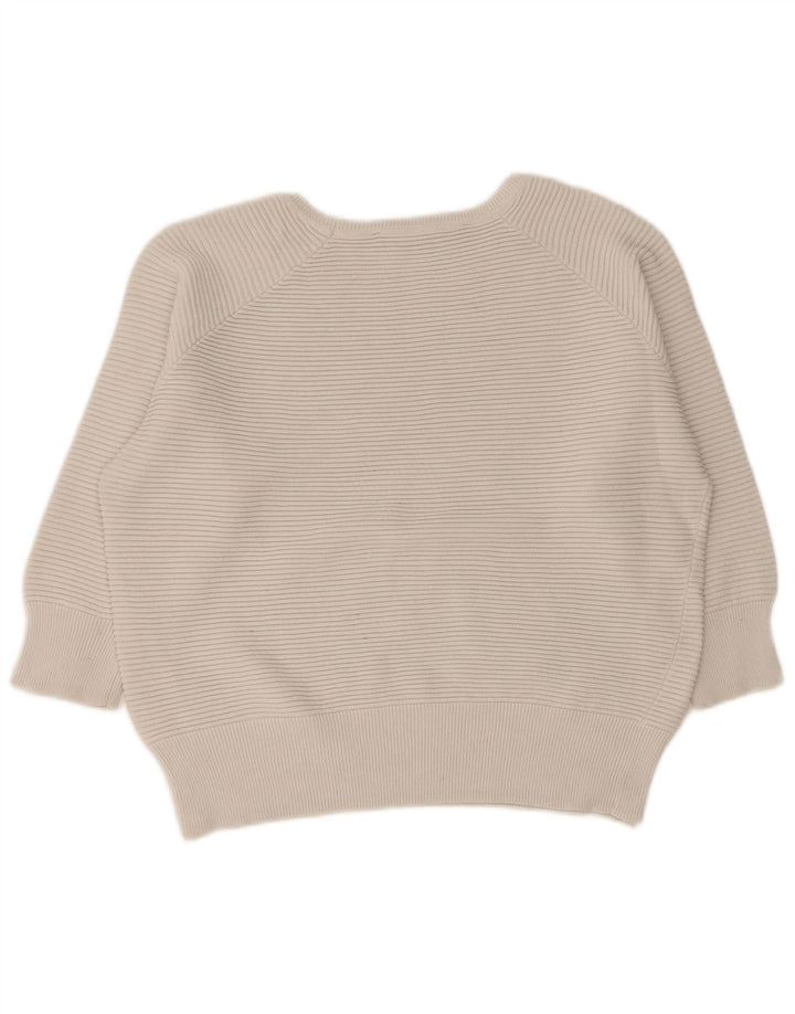 Suéter feminino com gola canoa FRENCH CONNECTION Reino Unido 10 pequeno branco