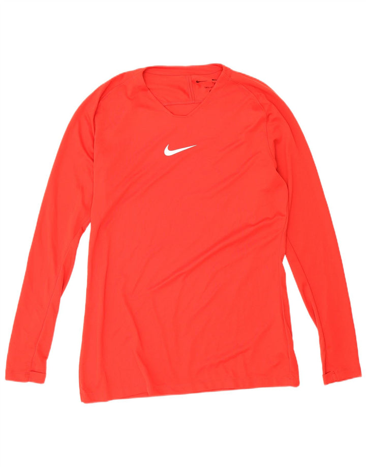 Top gráfico Nike masculino Dri Fit Slim Fit manga comprida grande poliéster vermelho