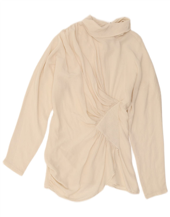 Blusa feminina Pancaldi & B UK 10 pequena seda branca