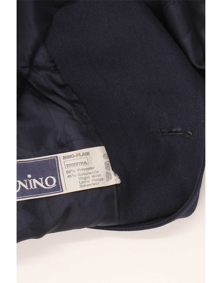 Casaco feminino NINO com peito duplo UK 10 poliéster azul marinho pequeno