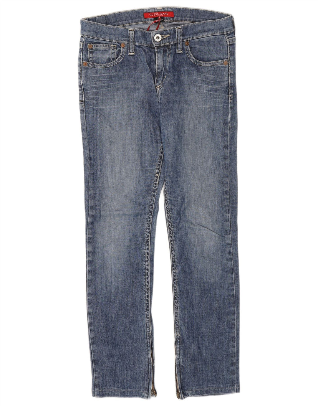 Jeans slim feminino GUESS W24 L24 azul algodão