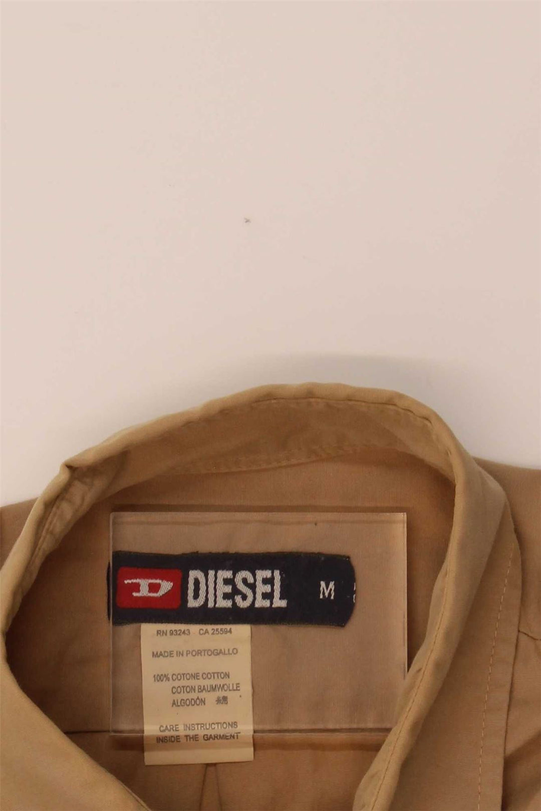 Camisa masculina DIESEL algodão bege médio