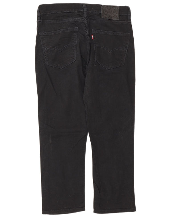 Calça jeans reta cortada masculina Levi's W31 L25 algodão preto