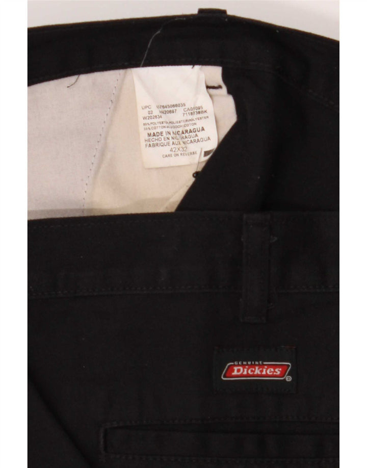 Calças Chino retas masculinas Dickies W42 L32 poliéster preto
