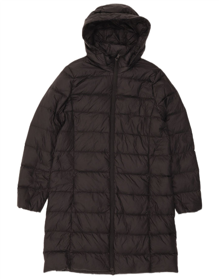 Casaco acolchoado com capuz feminino Marks & Spencer UK 12 médio preto poliamida