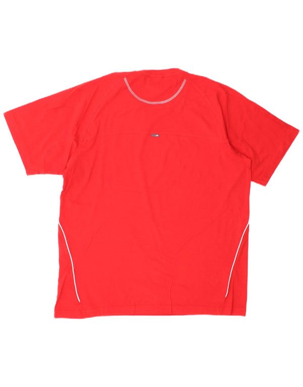 Adidas Mens Camiseta Top Grande Algodão Vermelho