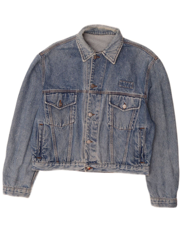 Jaqueta jeans masculina Enrico Coveri Reino Unido 40 grande algodão azul